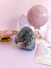 Load image into Gallery viewer, Purple And Green Rainbow Amethyst With Calcite
