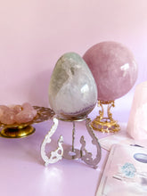 Load image into Gallery viewer, Green and Purple Rainbow Amethyst Quartz Egg
