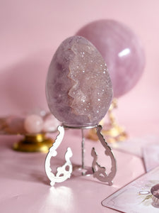 Soft Pink and Purple Rainbow Amethyst Egg