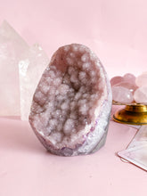 Load image into Gallery viewer, Pink Rainbow Amethyst with Amethyst Banding Cutbase
