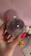 Load and play video in Gallery viewer, Druzy Amethyst with Quartz and Agate Sphere 001
