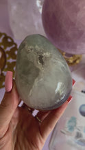 Load and play video in Gallery viewer, Green and Purple Rainbow Amethyst Quartz Egg
