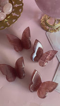 Load and play video in Gallery viewer, Strawberry Quartz 3D Butterfly
