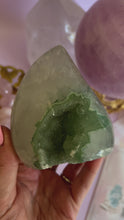 Load and play video in Gallery viewer, Green Sugar Rainbow Amethyst with Quartz
